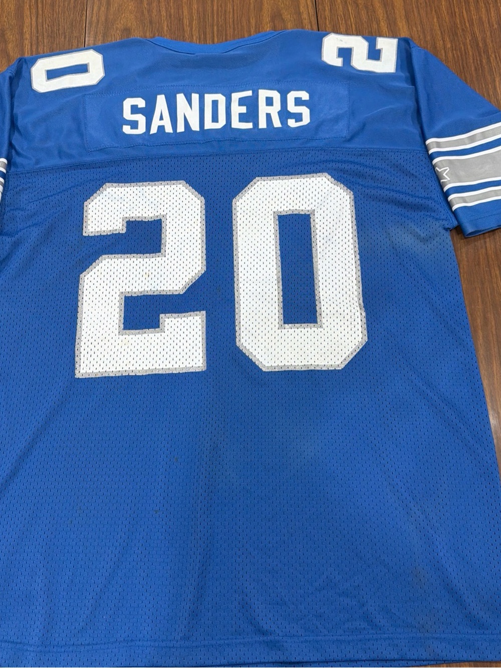 Vintage Starter Detroit Lions Barry Sanders #20 Jersey Blue Mesh Size 52 XL USA